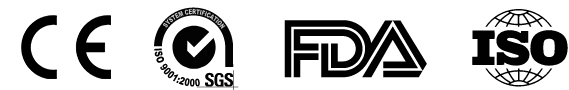 CE, ISO 9001, SGS and ISO certification marks