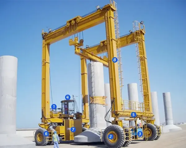Rubber tyred gantry structure